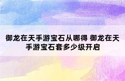 御龙在天手游宝石从哪得 御龙在天手游宝石套多少级开启